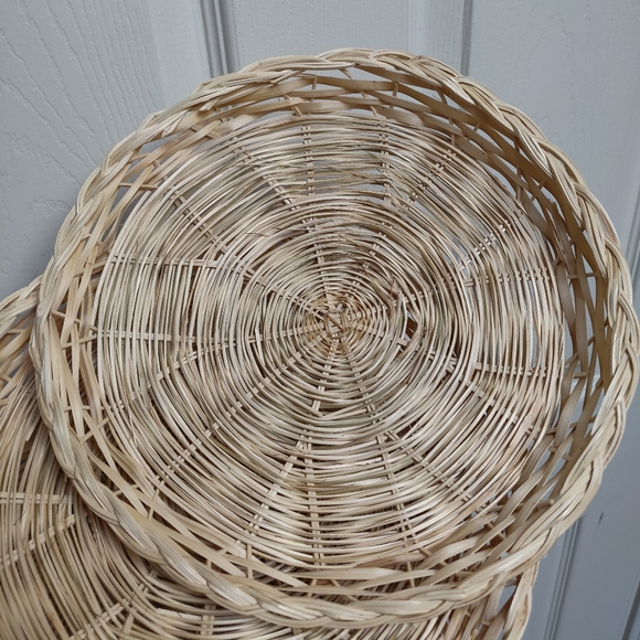 Dining Set Of 3 Boho Wicker Rattan Plate Holders Wall Decor Poshmark